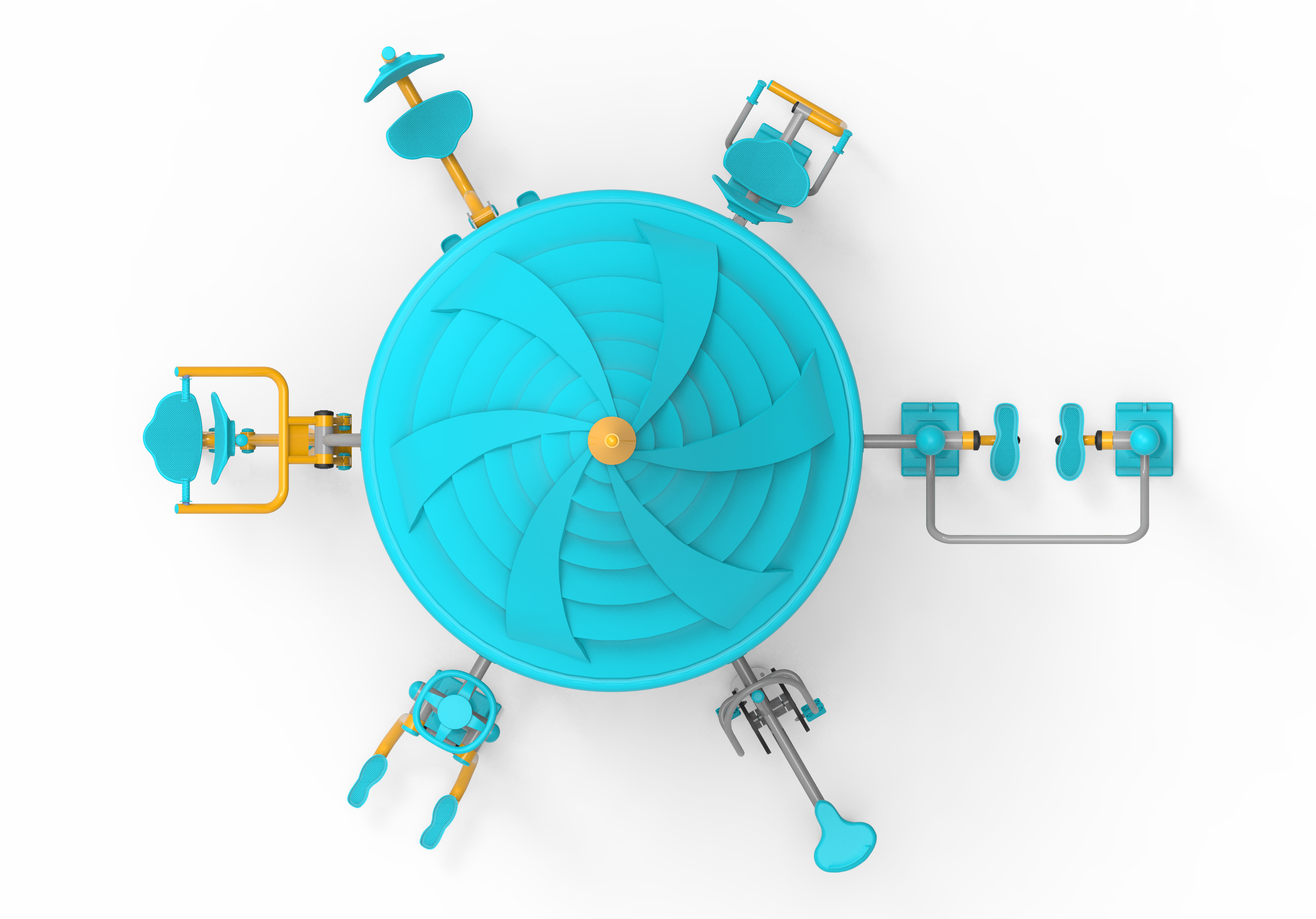 Double Çatılı Fitness Aletleri D-FD-400 | Dış Mekan Spor Aletleri | Erse Kent Mobilyaları